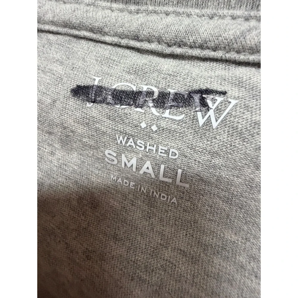 J.Crew Women's Small Gray Washed V-Neck 100% Cotton Short Sleeve T-Shirt NWOT